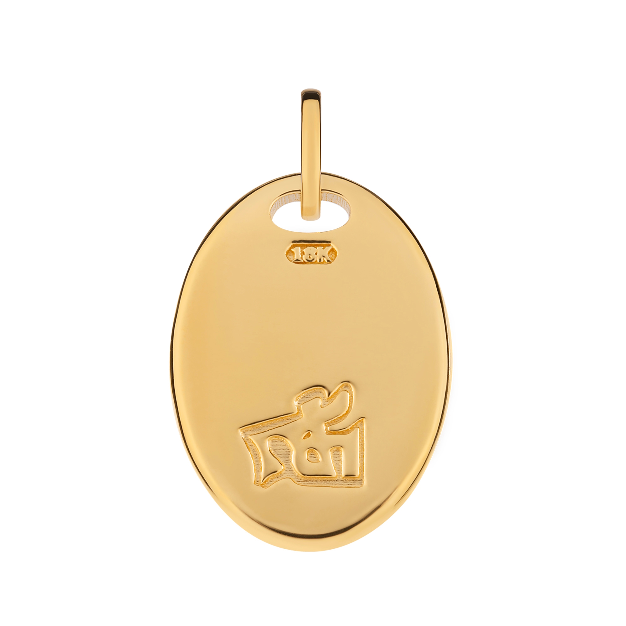 assyrian flag pendant back image