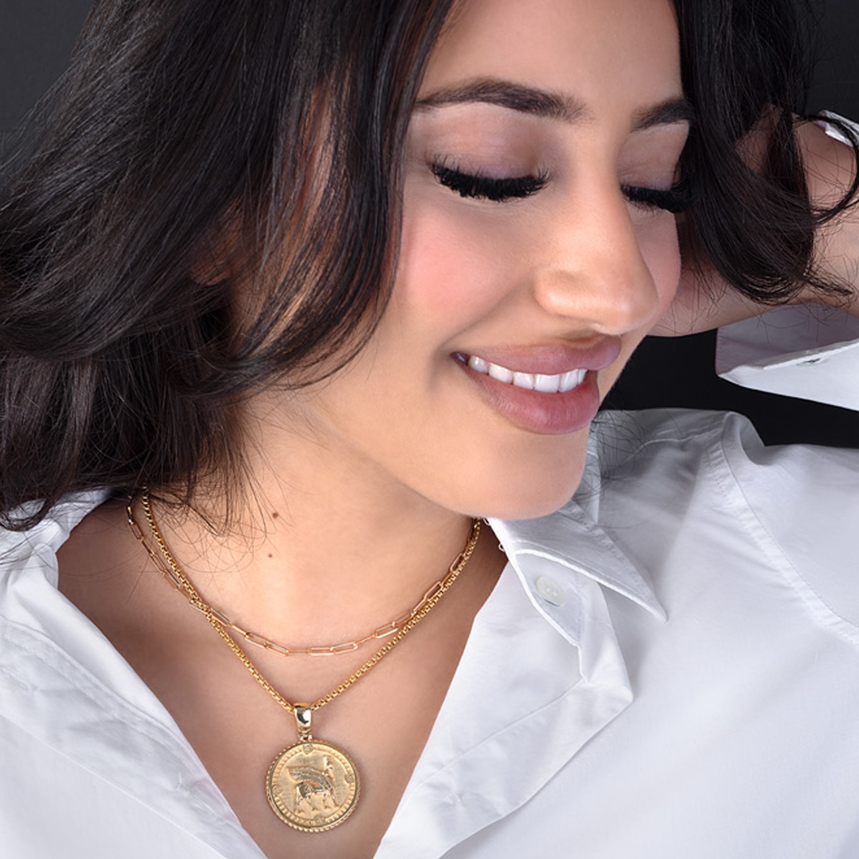 lamassu pendant on female model
