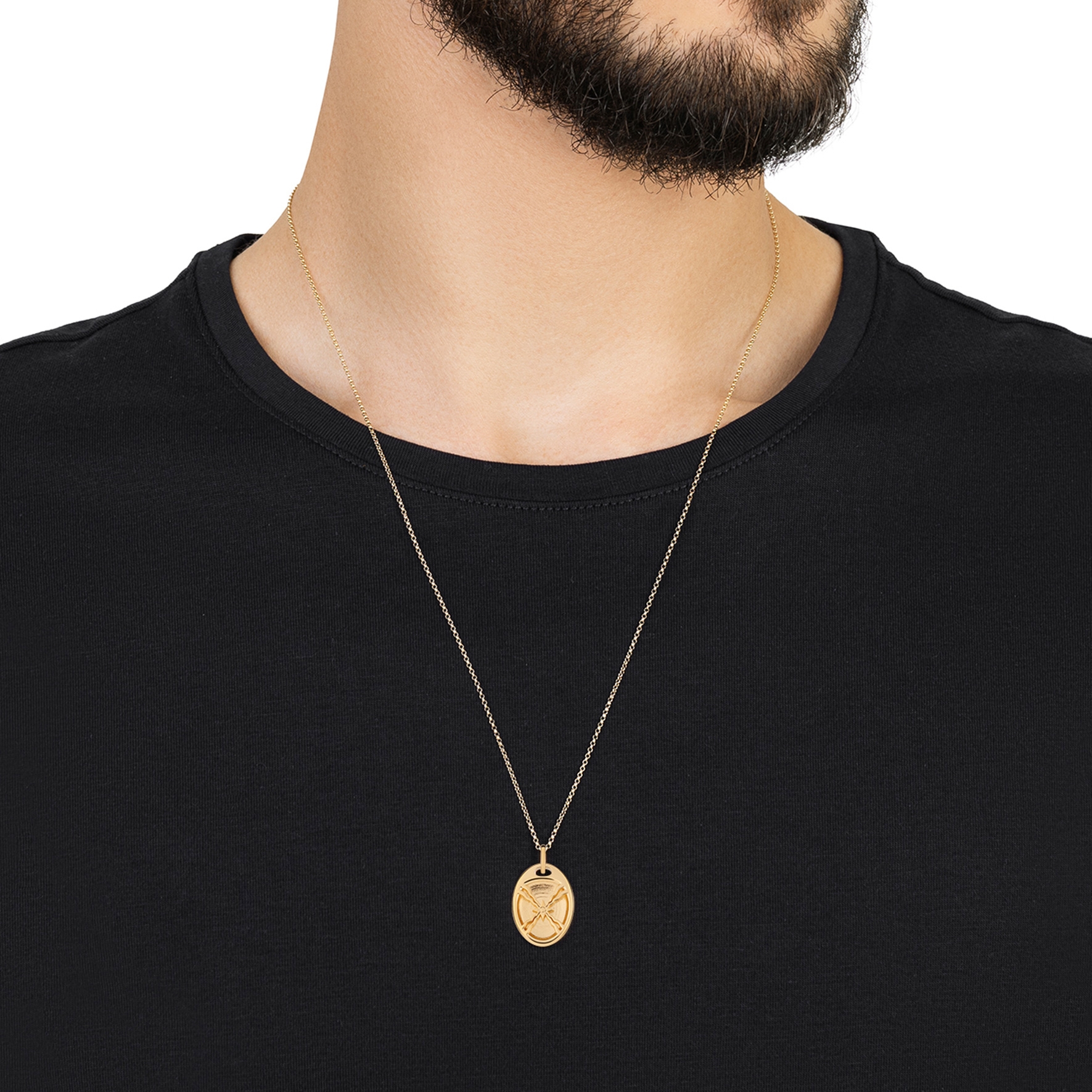 assyrian flag pendant on model image