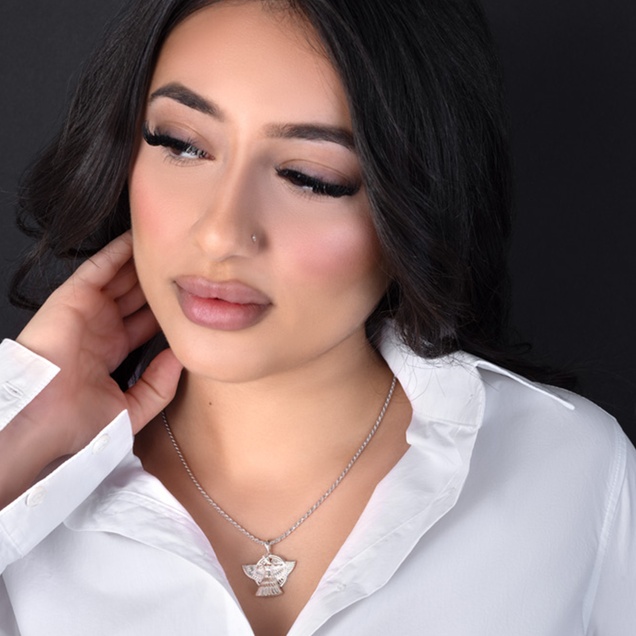ashur pendant on female model